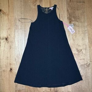 (NWT)‎ Candies Black Tie Back Cut Out  Floral Lace Dress Size XS Women’s